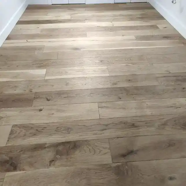 Installed Rustic Oak Unfinished flooring highlighting its natural look