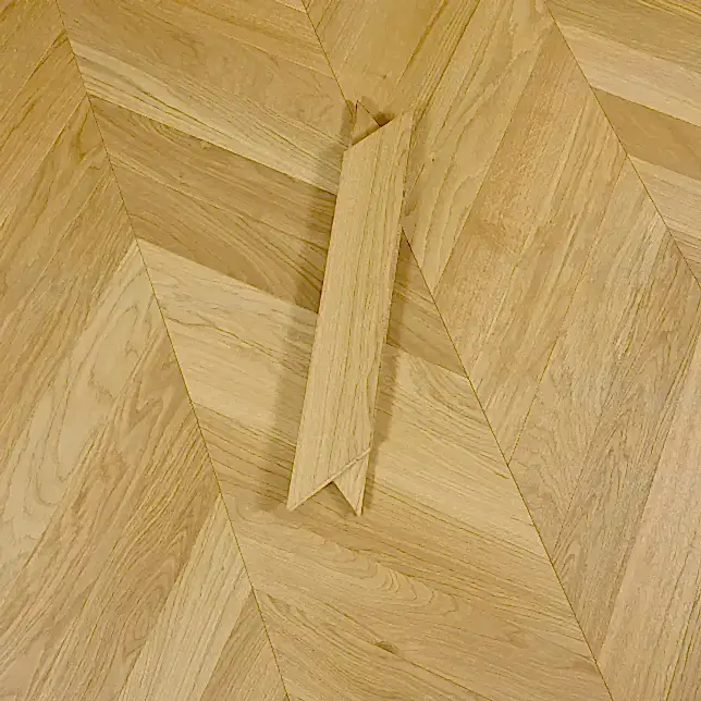 Luxury Natural Oak Chevron Flooring with Brushed & Oiled Finish