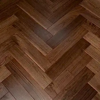 American Black Walnut Herringbone UV Lacquered Flooring 125 x 3/14 x 600mm