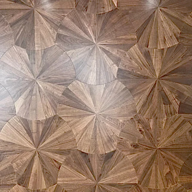 Lotus American Black Walnut Parquet Bespoke Geometric Flooring - 4/16mm