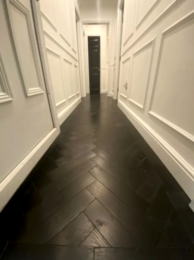 Parquet Onyx Black Oak Brushed & UV Oiled Flooring 75 x 4/18 x 340mm