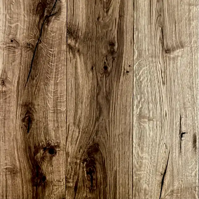 Close-up view of Rustic Oak brushed and oiled flooring showing rich grain patterns and natural rustic texture