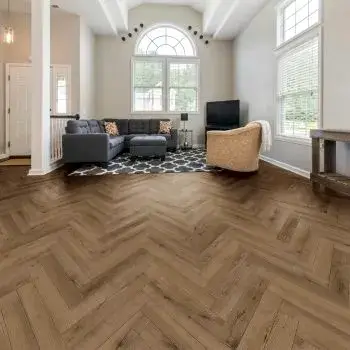New Deluxe Laminate Smoked Oak Colour Herringbone 12 x 101 x 606mm