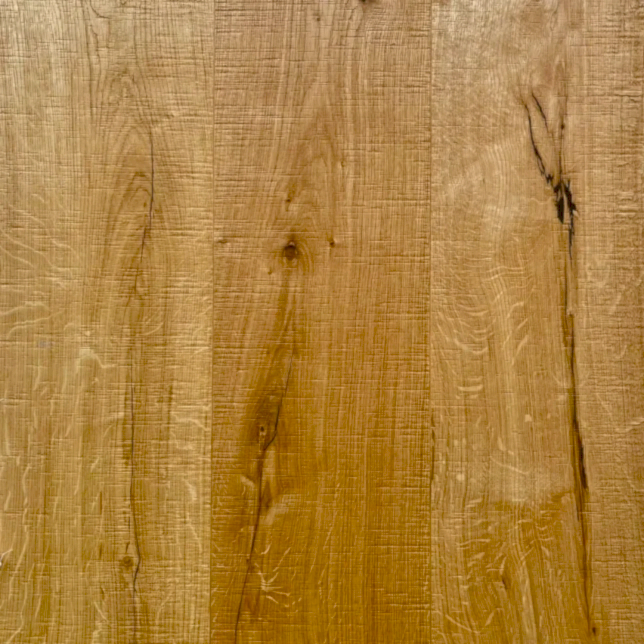 Close-up of Premium Engineered Natural Oak Flooring showing bandsawn texture and brushed-oiled finish