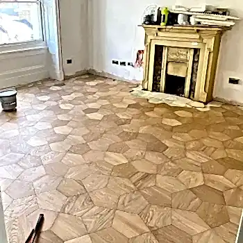 Pentagon Crown Geometric Parquet Unfinished Oak Flooring 4/15mm