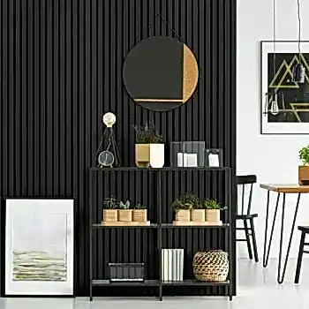Real Wood Acoustic Wall Panel - Charcoal Oak 2400x12/21x600mm