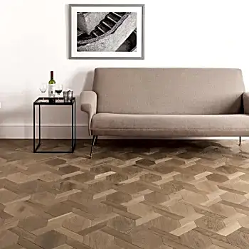 Mansion Weave Geometric Parquet Unfinished Oak Flooring – Engineered, Brushed, and Customisable