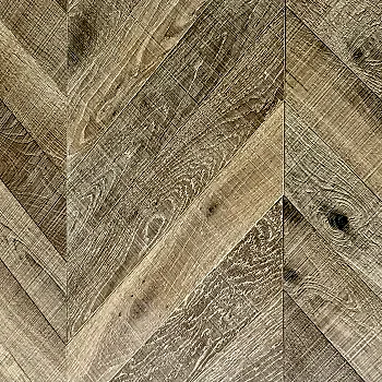 Pattern layout of champagne oak chevron flooring with sawn brushed surface and oiled finish showing consistent design